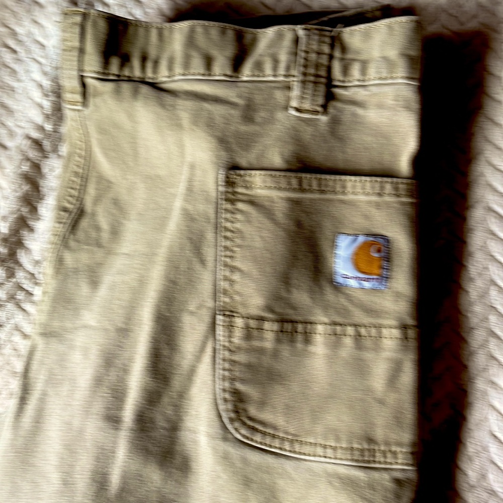 Men’s Carhartt relaxed fit tan pants. Size 48x32